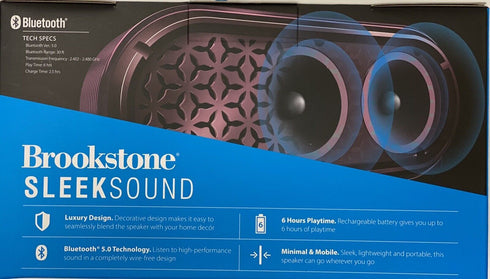 Brookstone Wireless Pill Speaker Bluetooth V5.0 Dynamic Sound Enhance Audio.