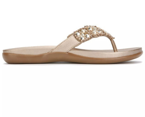 Kenneth Cole Reaction Women's Glamathon Flat Sandals Champagne 7.5M