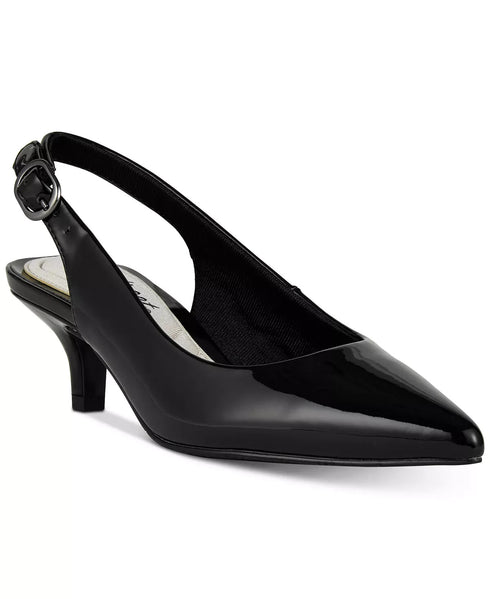 EASY STREET Faye Slingback Kitten-Heel Pumps Black Size 8W