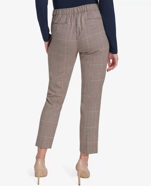 Tommy Hilfiger Women's Hillside Plaid Cropped Pants Chicory Mu 12