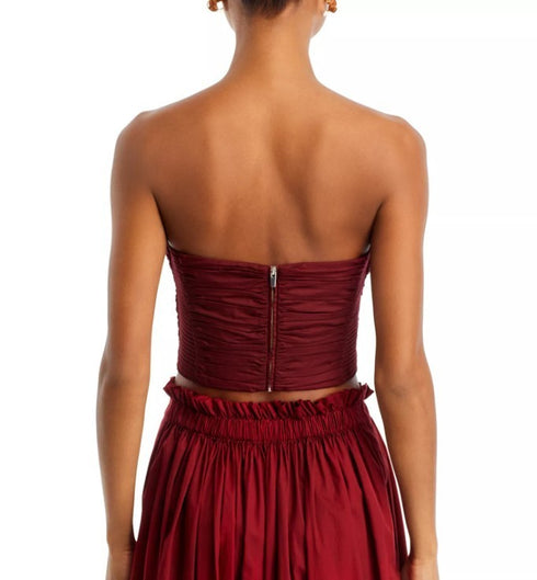 A.L.C. Gisele Top Solid Cotton Zip Syrah 6
