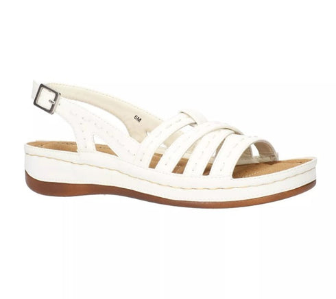 Easy Street Women's Kehlani Sandals Solid White 7.5WW
