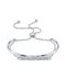 Unwritten Crystal Silver Plated Ajdustable Bolo Bracelet