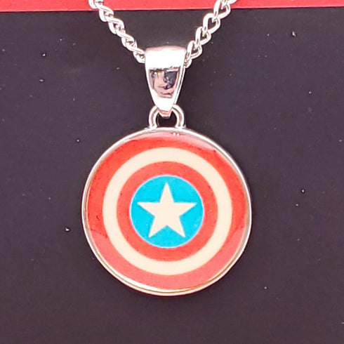 Marvel Captain America Shield Logo Pendant Necklace New