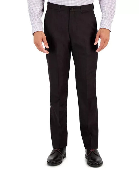 Armani Exchange Men's Slim-Fit Black Windowpane Wool Suit Pants 34X32