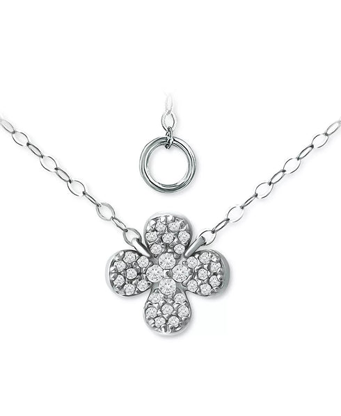 Giani Bernini Cubic Zirconia Flower Cluster Pendant Necklace in Sterling Silver