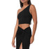 AFRM Womens Asymmetric Rayon Cropped Black Size M