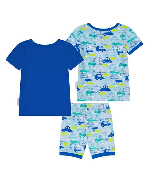 MAX & OLIVIA Toddler Boys Car Snug Fit Pajama, 3 Piece Set Blue Size 4T