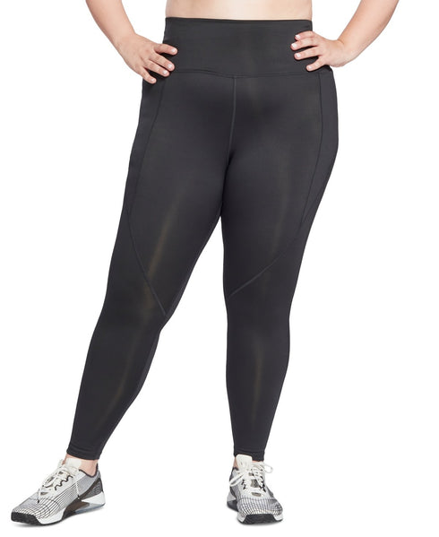 Reebok Plus Size Active Leggings Black Solid 3X