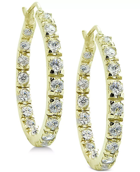 Giani Bernini Cubic Zirconia In & Out Hoop Earrings in 18k Gold-Plated Sterling