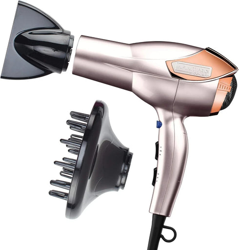 InfinitiPro Conair 1875W Ionic Hair Dryer – Rose Gold Professional Blow Dryer