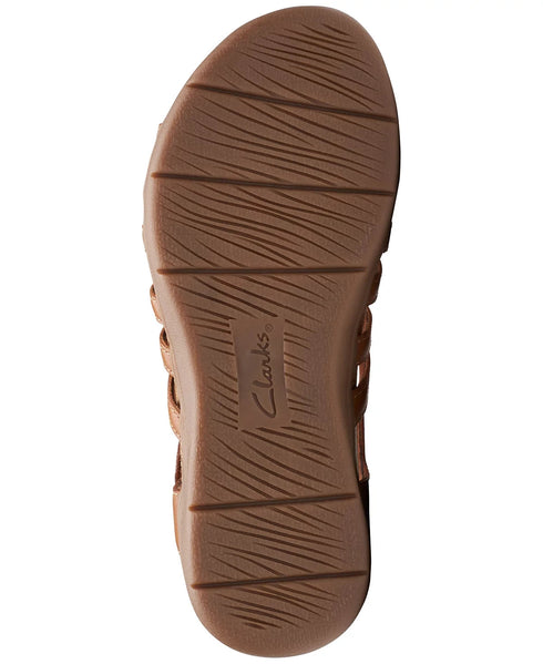 Clarks Women's April Belle Strappy Slingback Sandals Tan Size 6M