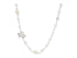 Lauren Ralph Lauren silvertone Pave faux Pearl logo charm 42" Necklace