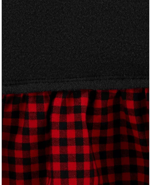 CARTER'S Toddler Girl Plaid Peplum Jersey Top Black w/ Red Plaid Size 5T