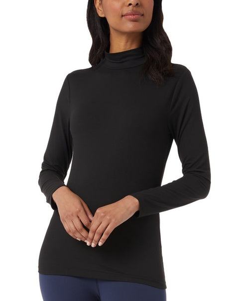 32 Degrees Women's Mock-Neck Long-Sleeve Top Black XL