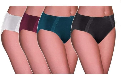 Karen Neuburger Womens Hi-Cut Underwear With Lace, 4 Pack Panty Size Small (5)