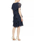 SL Fashions Polka-Dot Tiered Shift Dress Navy Gold 12