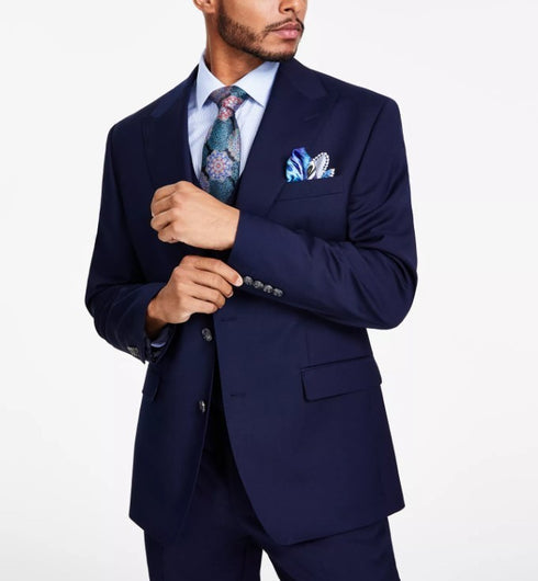 Tayion Collection Men's Classic-Fit Solid Suit Jacket Dark Blue Size 44R