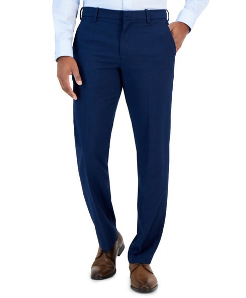 Perry Ellis Portfolio Mens Modern-Fit Heather Solid Estate Blue Size 32x32