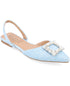 Journee Collection Women's Hannae Embellished Slingback Flats Blue 8M