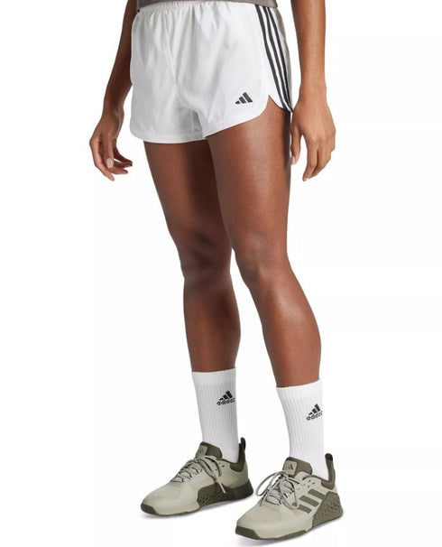 adidas Women's Pacer Training 3-Stripes Woven High-Rise Shorts White XL