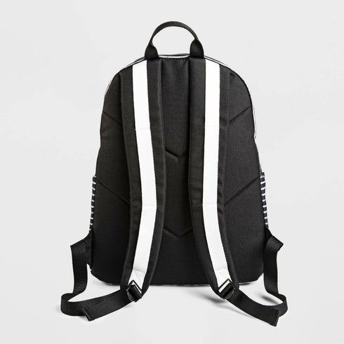 Mossimo Black & White Striped Nylon Laptop Backpack Bag