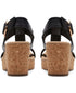 Clarks Giselle Style Wedge Heel Platform Sandals Black Size 8M