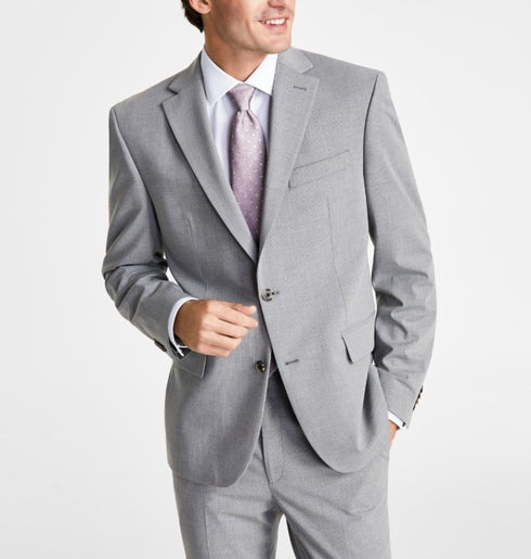 Ben Sherman Men's Skinny-Fit Stretch Suit Jacket Gray White Pinstripe Size 42R