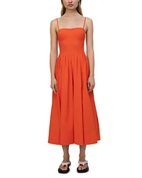 Simkhai Kittiya Sleeveless MIDI Dress Flame 10