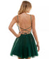 Say Yes to the Prom Juniors' Open-Back Embroidered Dress True Emerald 1/2