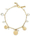 INC International Concepts Gold-Tone Shaky Disc & Imitation Pearl Ankle Bracelet