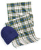 CLUB ROOM Men's Beanie & Scarf Set Blue/ Green & White ONE SIZE