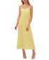 Vince Camuto Women's Printed V-Neck Spaghetti-Strap Midi Dress Bright Lemon S
