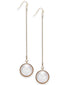 Thalia Sodi Gold-Tone Imitation Pearl Bezel Chain Drop Earrings