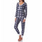 Tommy Hilfiger Women's Thermal Pajama Set Grey Plaid Size Large