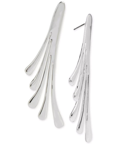 Robert Lee Morris silver tone fan stick Drop earrings