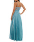 City Studios Juniors' Mesh-Back Glitter Ball Gown Cyan Blue 3