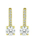Aqua Cubic Zirconia Charm Hoop Earrings in 18K Gold Plated Sterling Silver