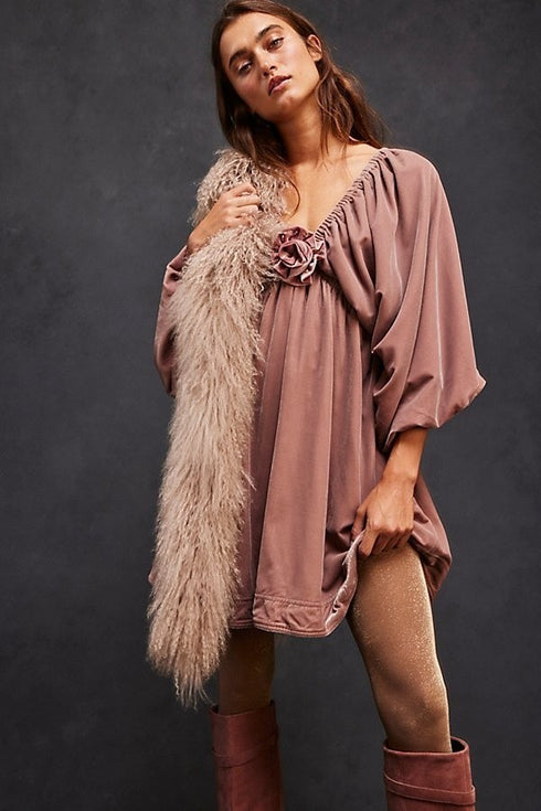 Free People Portia Velvet Mini Dress Winter Bloom Size XS