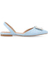 Journee Collection Women's Hannae Embellished Slingback Flats Blue 8M