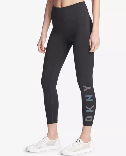 Dkny Sport Women's Black High-Rise Logo Full Length Leggings Pants Size XS