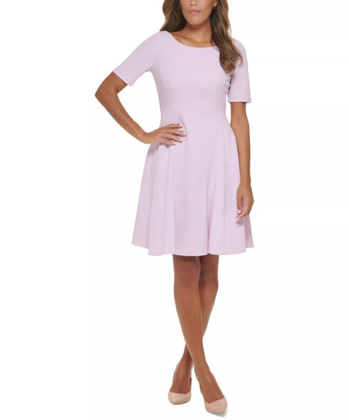 Calvin Klein Women's Boat Neck Seamed A-Line Dress Ultramarine Size 8