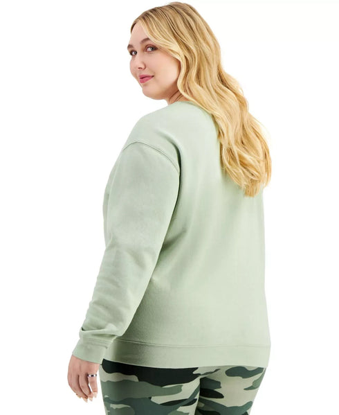 Disney Trendy Plus Size Varsity Mickey Mouse-Graphic Sweatshirt Mint Green 2X