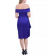Eliza J Women's Off-The Shoulder Draped Sheath Dress Cobalt 12