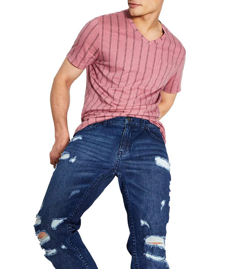 INC INTERNATIONAL CONCEPTS Men's Slim Straight Destroyed Washed Jeans 34 x 32