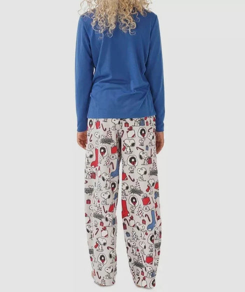 Nite Nite Munki Munki Kid's Tee and Pant Jersey PJ Set Snoopy Holiday Size 6