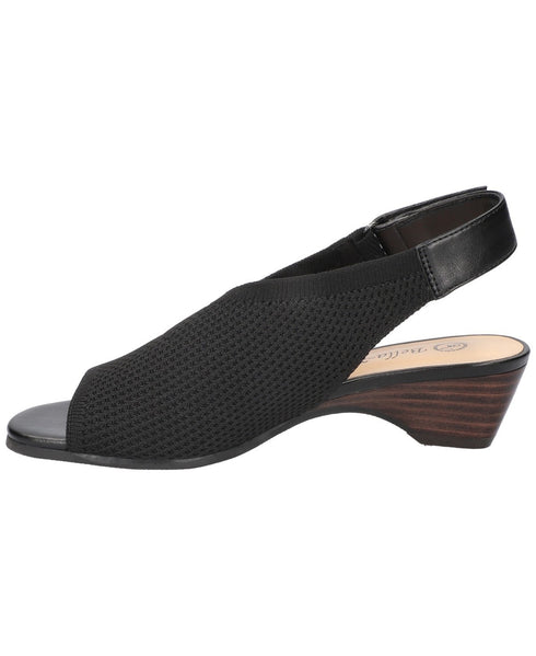 Bella Vita Womens Marin Wedge Black Solid Open Toe Knit 9.5WW