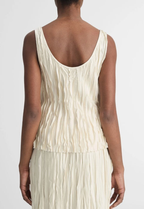Crushed Satin Tank Vince Pale Ivory S