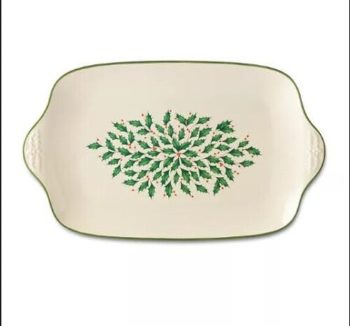 Lenox Holiday Large Serving Platter in Red/Green 20" x 1.5" New
