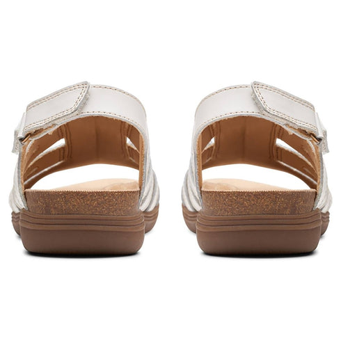 Clarks Women's April Belle Strappy Slingback Sandals White Size 8.5M